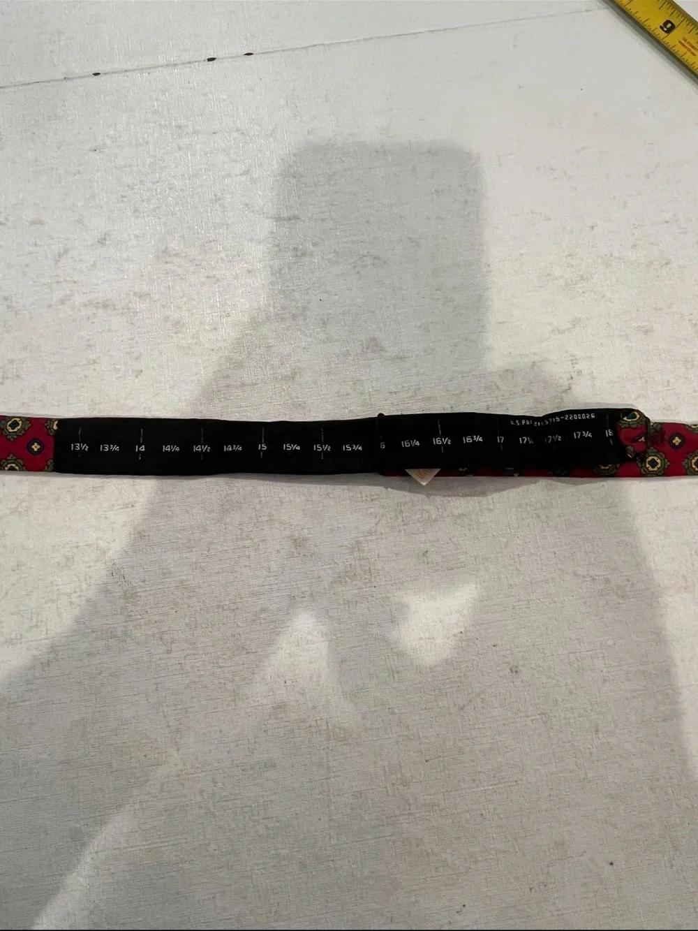 Vintage Classic Red Patterned silk Bow Tie. Made in England. Totally academia!